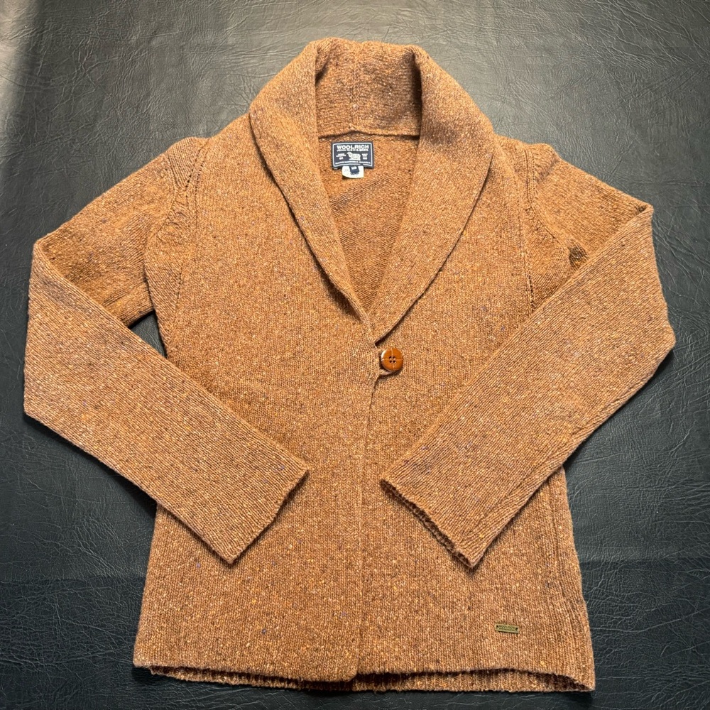 Woolrich John Rich & Bros. Speckled Wool Shawl Collar Cardigan - XS
